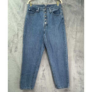Levi's Womens 29 High Waisted Notch Mom Jean Button‎ Fly Cotton Medium Wash